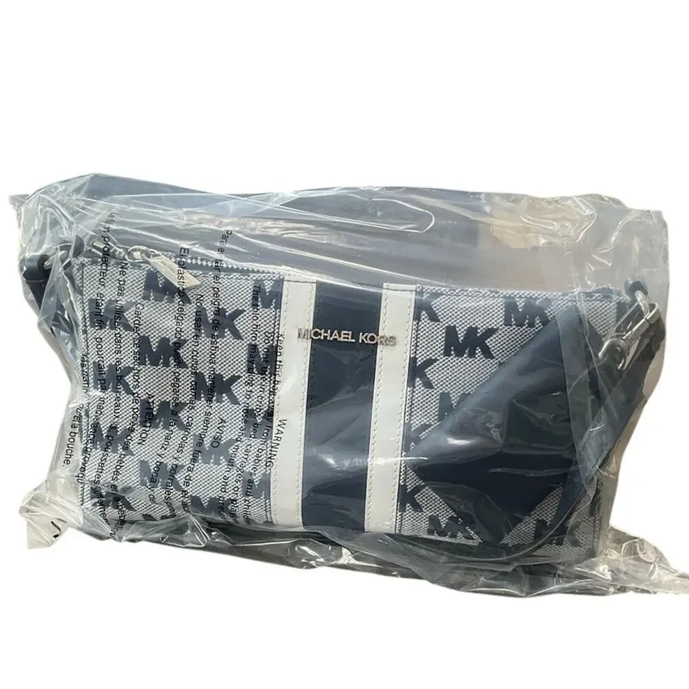 Michael Kors Vincent Logo Jacquard Pochette with Card Case NWT